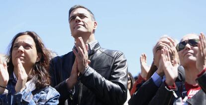 Pedro S&aacute;nchez, en la manifestacion del Primero de Mayo. 