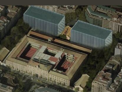 Simulación de la intervención llevada a cabo en el edificio de Tabacalera de Valencia.