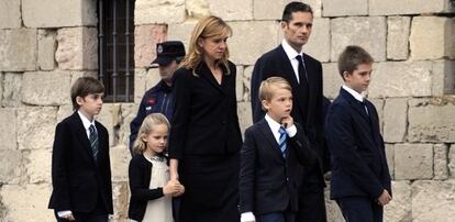 La infanta Cristina amb el seu marit i els fills, en una imatge del 2012.