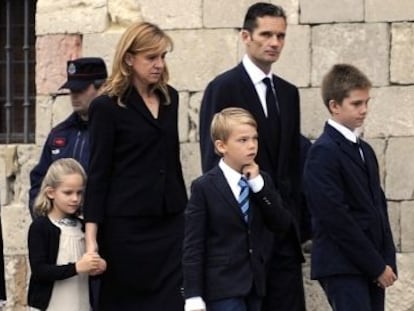 La infanta Cristina amb el seu marit i els fills, en una imatge del 2012.
