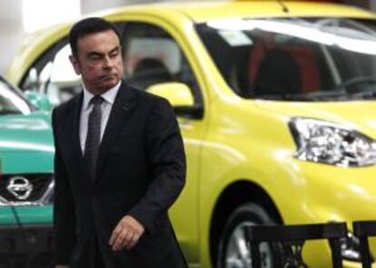 El presidente y gerente general (CEO) de Nissan Motor Co, Carlos Ghosn, participa este 15 de abril de 2014 en la inauguración del primero complejo industrial de esa empresa japonesa de automóviles en la ciudad de Resende, sur del estado de Río de Janeiro (Brasil).