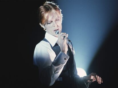 El cantante británico David Bowie, durante un concierto.
