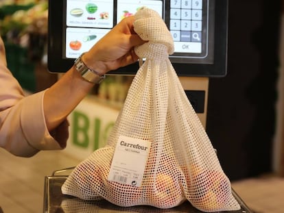 Malla de algodón comercializada en Carrefour.
