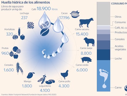 Huella hídrica alimentos Gráfico