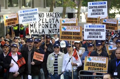 Manifestación convocada por la Asociación Unificada de Militares Españoles (AUME).
