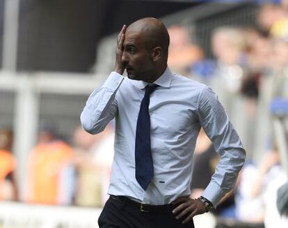 Pep Guardiola, durante el partido.  