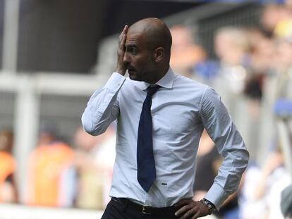 Pep Guardiola, durante el partido.  