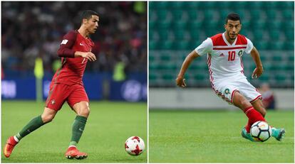 Cristiano Ronaldo e Younes Belhada, destaque de Marrocos