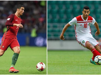 Cristiano Ronaldo e Younes Belhada, destaque de Marrocos