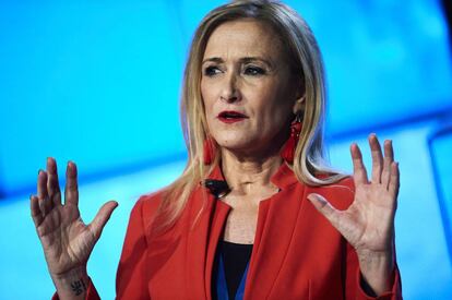Cristina Cifuentes durante la Convención Nacional del PP este fin de semana en Sevilla.