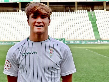 Imagen oficial, con su equipación del Juvenil del Córdoba CF, del jugador Álvaro Prieto, desaparecido en Sevilla.