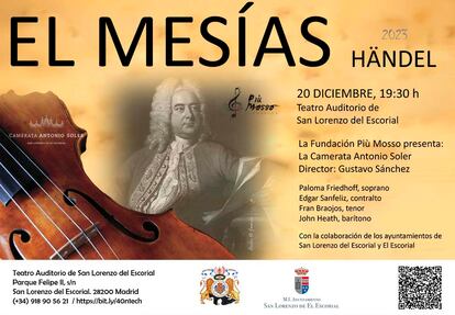 Cartel del concierto 'El Mesías de Händel' cedido por la Fundación Più Mosso