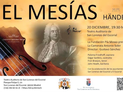 Cartel del concierto 'El Mesías de Händel' cedido por la Fundación Più Mosso