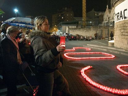 Protestar contra el trazado del AVE en la la Sagrada Familia