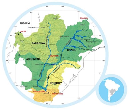 Mapa de la cuenca del Plata.