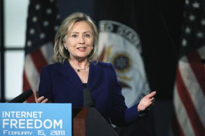 Hilary Clinton en un momento de la intervención.