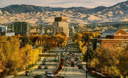 Vista del bulevar del Capitolio, al fondo, en el centro de Boise (Idaho).