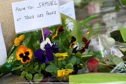 Homenaje a Samuel Paty, profesor asesinado en Francia en 2020.