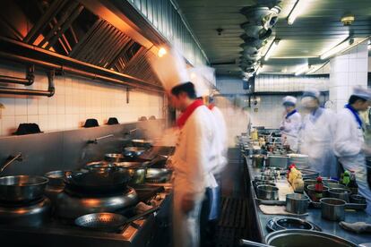 La cocina de un restaurante.