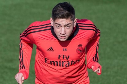 Fede Valverde, en el entrenamiento del martes.