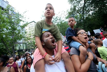 Protesta por la absolución de George Zimmerman, ayer en Union Square, Nueva York.