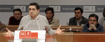 El líder del PSE-EE, Patxi López, durante la reunión del comité nacional de los socialistas vascos celebrada el sábado en Bilbao