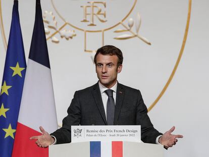 Emmanuel Macron, durante un discurso en París el pasado jueves.