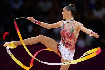 La española Carolina Rodríguez compitió con un alegre maillot de motivos florales hecho a mano en Extremadura. La pena fue que no pudo colarse en la final de la modalidad individual.