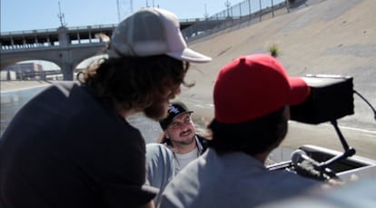 El cantante de Rap Sho Hai, durante la grabación de un videoclip en Los Ángeles