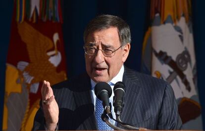 El secretario de Defensa, Leon Panetta, durante su discurso de despedida en el Pentágono.