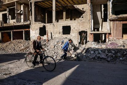 Campo de refugiados palestinos de Yarmuk, el pasado domingo.