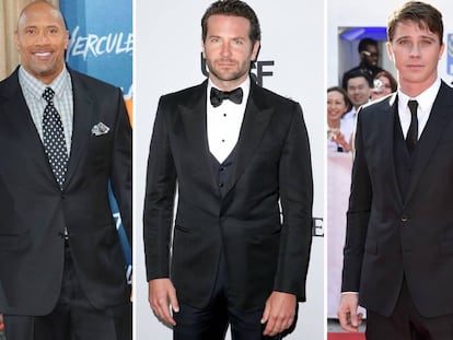 Los actores Dwayne Johnson &#039;La Roca&#039;, Bradley Cooper y Garrett Hedlund.
 