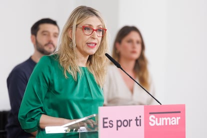 La eurodiputada y coordinadora del programa de Sumar, María Eugenia Rodríguez Palop, este jueves, en Madrid (España).