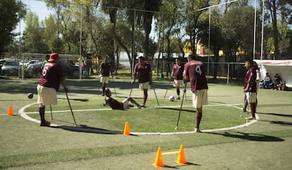 Los jugadores durante un entrenamiento en la Ciudad de México