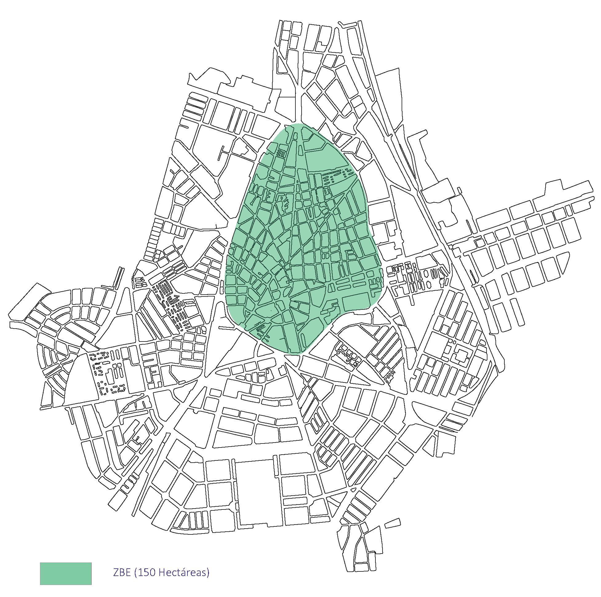 Plano de la zona de bajas emisiones prevista por el Ayuntamiento de Ciudad Real. 