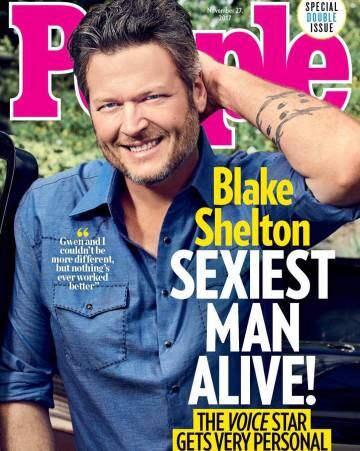 Portada de la revista 'People' con Blake Shelton elegido como el hombre más sexy del año en 2017. 