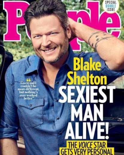 The cover of 'People' magazine for the edition that announced the selection of Blake Shelton as the 2017 sexiest man alive.