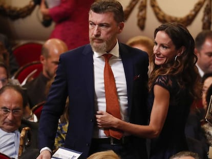 Robert Gavin y Telma Ortiz, en los premios Princesa de Asturias, el 18 de octubre.