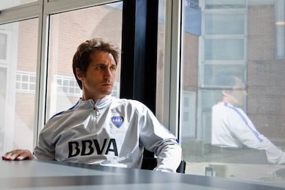 El entrenador de Boca en plena charla con EL PAÍS.