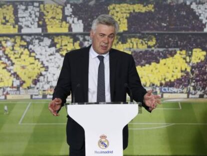 Ancelotti, en su presentaci&oacute;n con el Madrid.