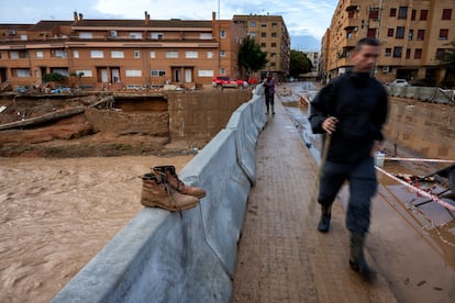 Imagen de la rambla del Poyo, en Paiporta, este jueves.