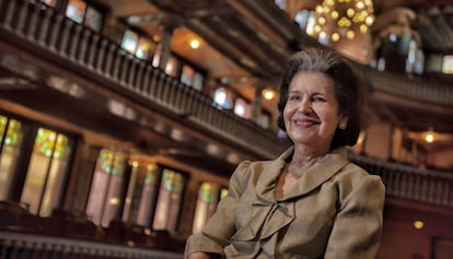 Marta Casals, vídua del compositor català, al Palau de la Música.