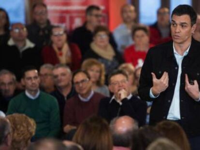 El secretario general del PSOE participa en una asamblea abierta con militantes y simpatizantes en Castellón