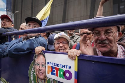 Partidarios de Petro durante una marcha, el pasado 7 de junio.