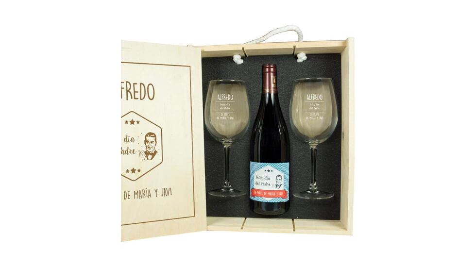 Kit de vino personalizado.