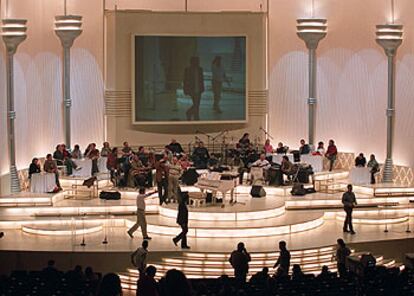 El escenario de los premios Goya durante el ensayo de ayer.