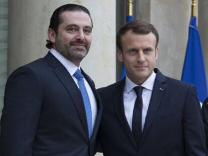 El primer ministro libanés, recién llegado a París desde Riad, viajará a Beirut  en los próximos días , ha asegurado tras reunirse con Emmanuel Macron