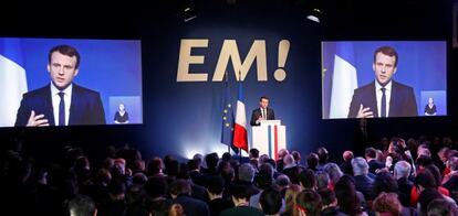 Macron, en la presentaci&oacute;n de su programa electoral, el pasado d&iacute;a 2 en Par&iacute;s.