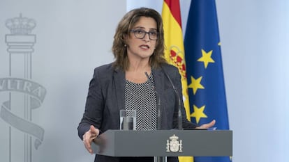 Teresa Ribera, minister for the Ecological Transition, at a news briefing on Sunday.