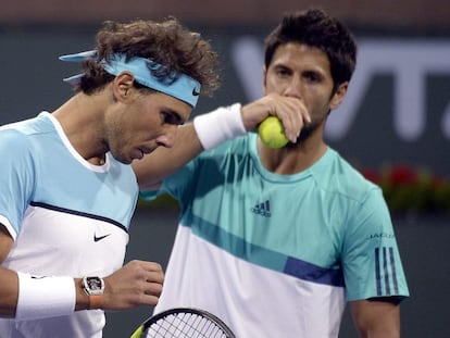 Nadal, en el dobles de Indian Wells junto a Verdasco.